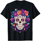 De Los Muertos Day of the Dead Sugar Skull Halloween Women T-Shirt