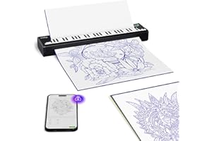 Wireless Portable Tattoo Transfer Stencil Machine, Upgraded Thermal Tattoo Printer Compatible with Phone & Laptop,Tattoo Sten