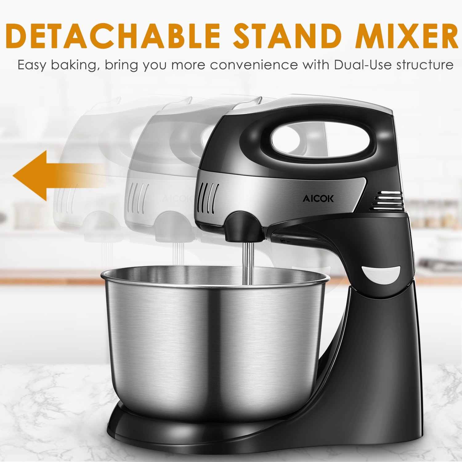 Hand Mixer 2 in 1 Electric mixer 6 Option ( Precise 5 speed control