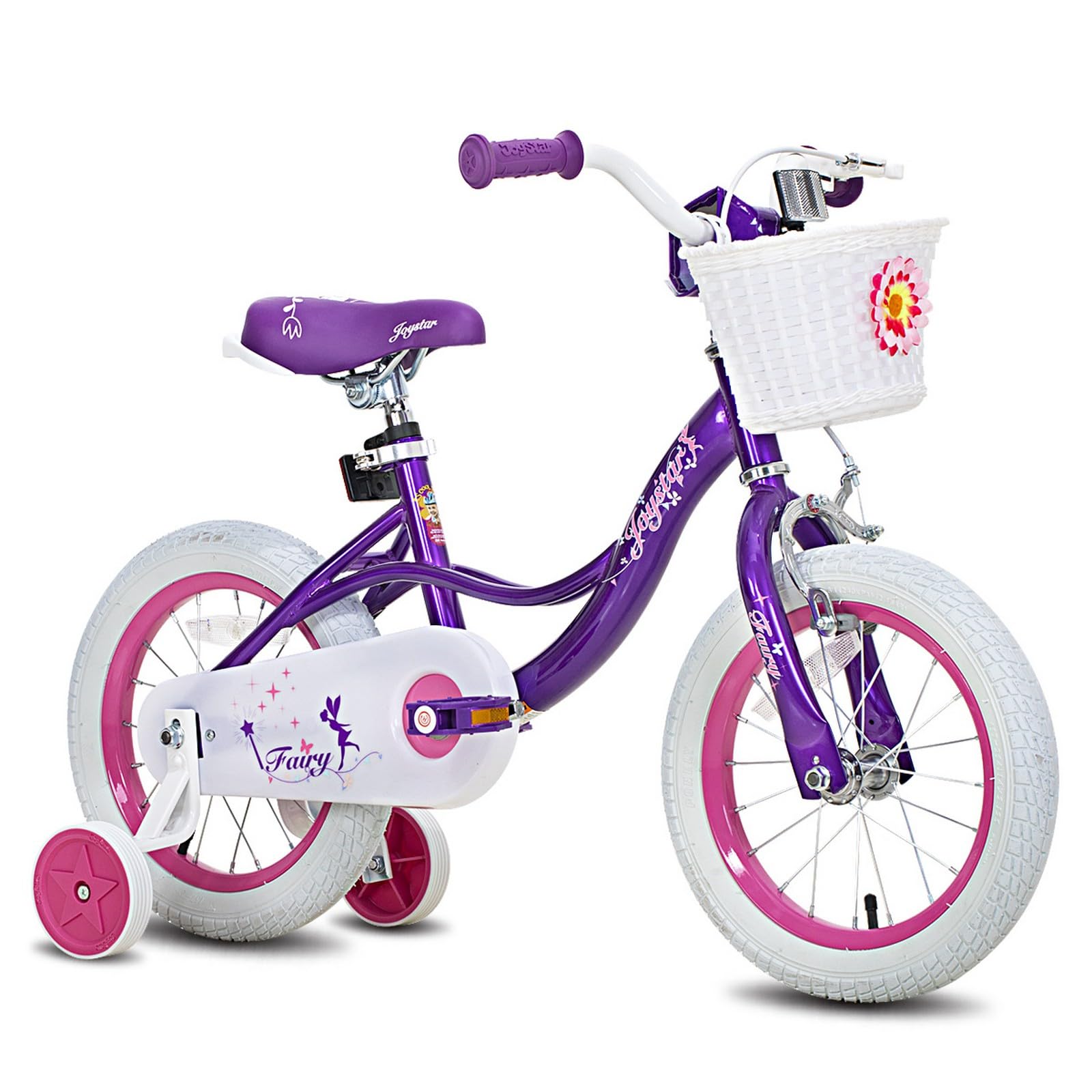 JOYSTAR Fairy Girls Bike for Toddlers and Kids Ages 2-8 Years Old, 12 14 16 18 Inch Kids Bike with Training Wheels, Handbrake and Basket, Toddler Girl Bike, Children Bicycle