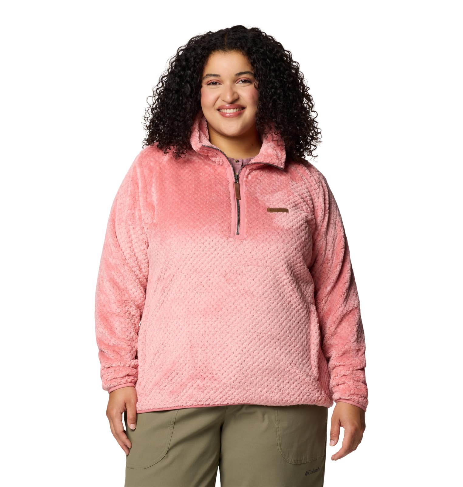 Columbia Women’s Fire Side Sherpa 1/4 Zip, Pink Agave, Large