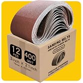 POWERTEC 3 In. X 21 In. 60/80/120/180/240/400-Grit Aluminum Oxide Sanding Belt Assortment For Portable Belt Sander (18-Pack) 110438 - The Home Depot