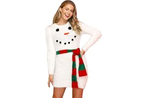 ALIREVERIE Women's Christmas Long Sleeve Knitted Pullover Funny Ugly Sweater Dress XS-XXL