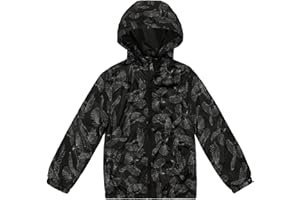SNOW DREAMS Boys Waterproof Rain Jacket Windbreaker Lightweight Coat Kids Raincoat Outerwear