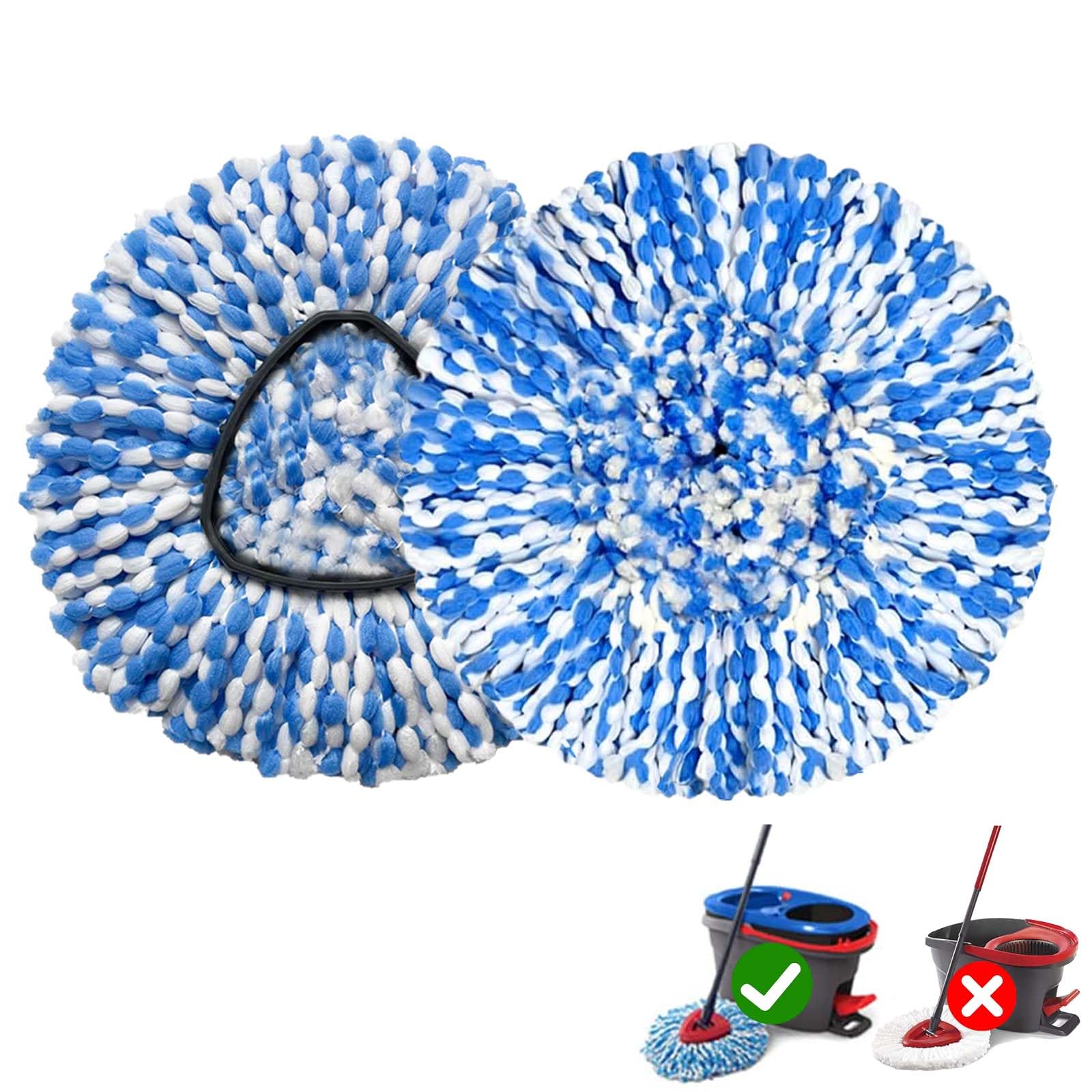 Photo 1 of 2 Pack Mop Replace Heads Compatible for OCeda, Spin Mop Refill Head Replacement for RinseClean 2-Tank System - Fluffy Microfiber, Machine Washable and Easy to Replace