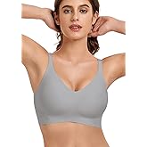 Quttlzze Womens Wireless Jelly Bras No Underwire Seamless Push Up Bra Ultra Soft Comfortable Tshirt Bralette Full Coverage