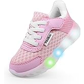YESKIS Toddler Light Up Shoes Boys Girls Lightweight Breathable Mesh Non-Slip Running Sneakers for Toddler and Little Kid