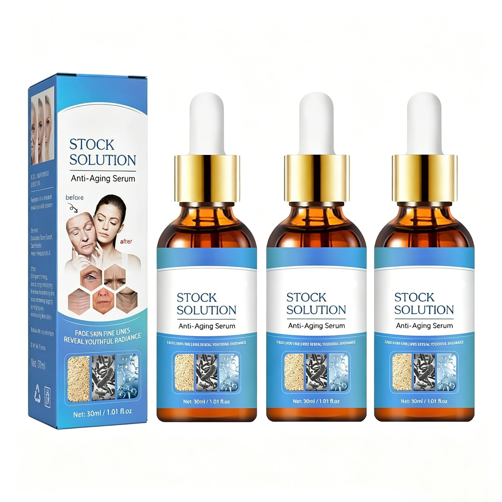 Collagen Face Serum UK丨 Stock Solution丨Stock Anti Aging Serum for Face丨 Reduce Wrinkles, Anti-aging, Boost Skin Collagen丨In A Bottle for All Skin Types(3PCS)