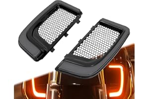 HCmotorku Motorcycle LED Fairing Lower Grills Turn Signal Light Running Light Fit for Harley Touring Street Gilde Road Gilde Electra Glide Ultra Limited 2014-2023 (Black)