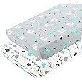 Pack n Play Stretchy Fitted Pack n Play Playard Sheet Set-Brolex 2 Pack Portable Mini Crib Sheets,Convertible Playard Mattres