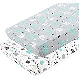 Pack n Play Stretchy Fitted Pack n Play Playard Sheet Set-Brolex 2 Pack Portable Mini Crib Sheets,Convertible Playard Mattres