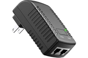 Compact Gigabit PoE Injector (1000 Mbps | 24W PoE+ 802.3at/af) – Reliable Wall Mount Power Adapter for IP Camera, WiFi AP, Vo