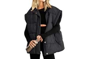 Ainangua Women's Puffer Vest Stand Collar Zipper Sleeveless Jackets Winter Lightweight Vests Warm Padded Jacket Coat