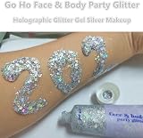 Go Ho Silver Face Hair Glitter Gel 52g Holographic Chunky Sequins Festival view 2