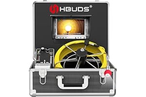 Pipe Pipeline Inspection Camera, Drain Sewer Industrial Endoscope HBUDS Waterproof IP68 Snake Video System with 7 Inch LCD Monitor 1000TVL Camera