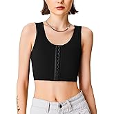 LEINIDINA Chest Binder for Transgender FTM LGBT Tomboy Crew Neck Front Closure Women Binder Bra Tank Top