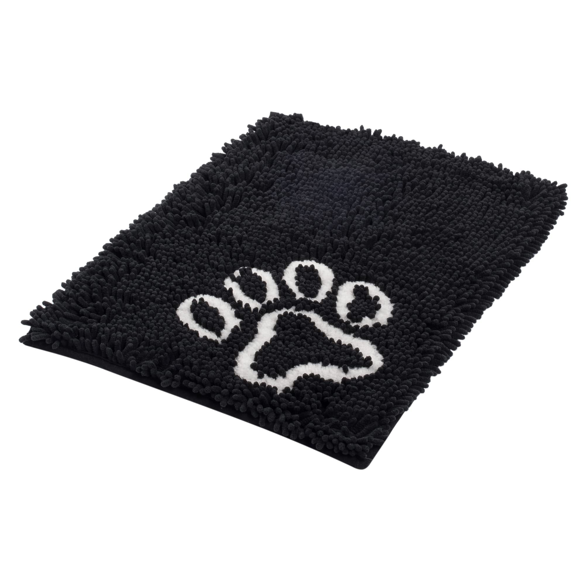 Bunty Indoor Dog Doormat - Low-Profile, Washable, Soft Non Slip Dog Mat for Muddy Paws, Spills, Rain - Cosy Crate Mat, Water/Food Bowl Spill Protector - Small, 57x42cm, Black