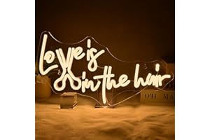 Wanxing LED Neon Sign for Wall Decor, Love is in the Hair Neon Light, USB Powered Dimmable, 5V/2A, 16.5"x 9.6" for Home, Party, Gift, Office, Bedroom, Salon