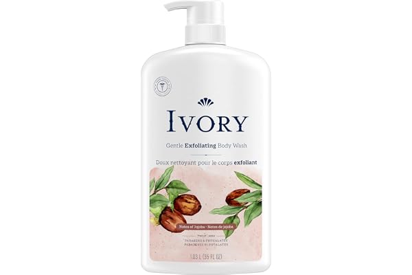 Ivory Gentle Exfoliating Body Wash, Notes of Jojoba Scent, 1.03 L