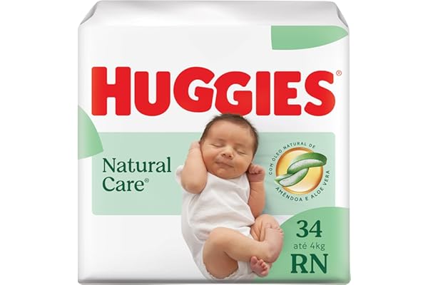 Huggies Fralda Descartável Premium Natural Care RN - 34 Fraldas