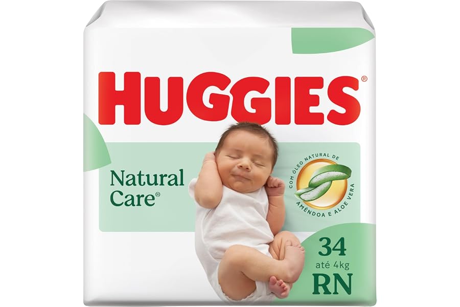 Huggies Fralda Descartável Premium Natural Care RN - 34 Un