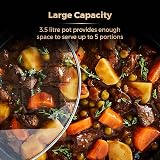 Tower 3.5 Litre Slow Cooker Rose Gold T16018RGG 210W Tempered Glass Lid view 4