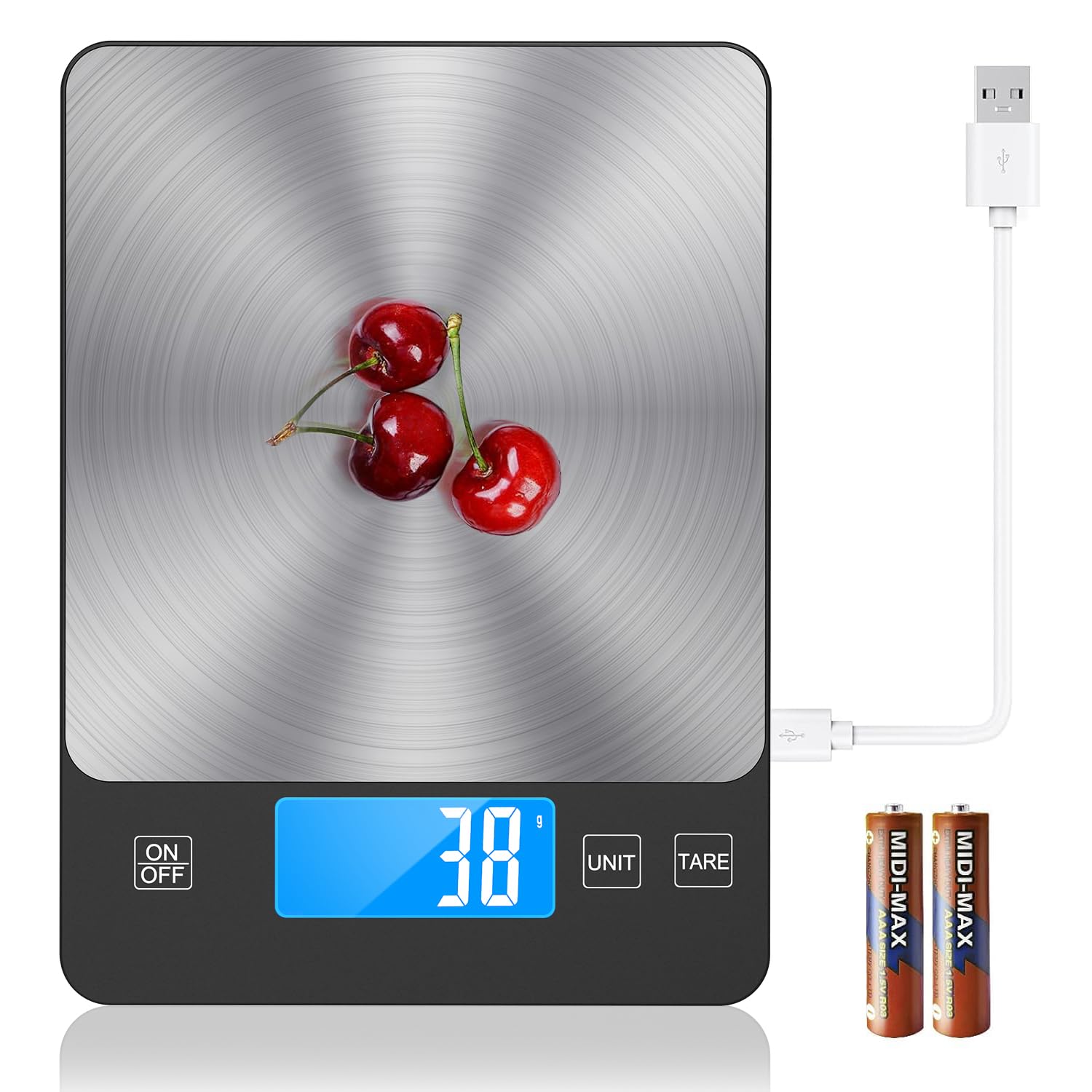 Photo 1 of NASA-Grade 33lb Digital Kitchen Scale, Precisely Measures Grams and Ounces for Baking and Cooking,304 Stainless Steel