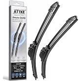 ATTKE OEM Quality Front Windscreen Wiper Blades for Jeep Wrangler 1997-2006/Porsche 911 1978-1994/Suzuki Samurai 1986-1995 (13&Prime;+13&Prime; Front Windshield Wiper Blade Set)