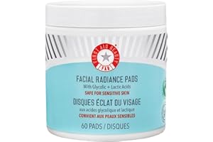 First Aid Beauty - Facial Radiance Pads with Glycolic & Lactic Acids, Daily Exfoliating Pads with AHA, Visibly Smaller Pores,