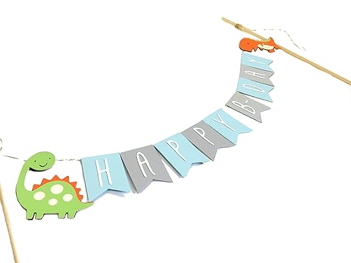 Amazon Com Dinosaur Happy B Day Cake Topper Dino Birthday Party