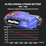 Qimu 21V Cordless Drill Set 2 Batteries 26Pcs Bits Kit Box LED Light view 6
