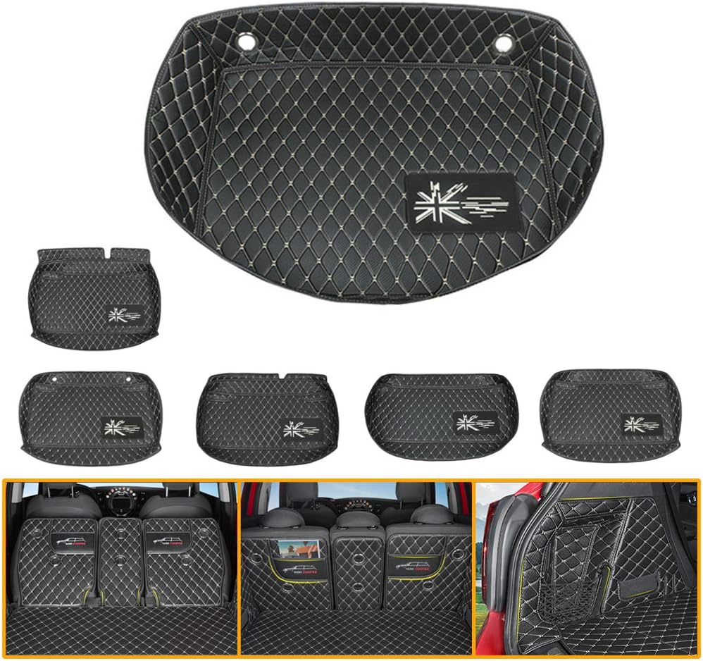 QIDIAN Leather Black Car Cargo Liner Trunk Bottom Mat
