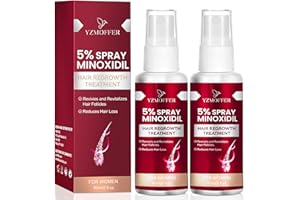 YZMOFFER 5% Minoxidil Spray for Women Hair Growth: Hair Regrowth Treatment for Thinning Hair and Hair Loss – Topical Hair Growth Serum for Women – 60ML x 2 Pack