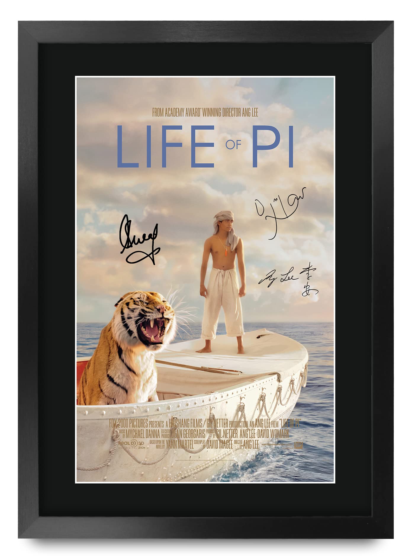 HWC Trading FR A3 Life of Pi Gifts Printed Poster Signed Autograph Picture for Movie Memorabilia Fans - A3 Framed