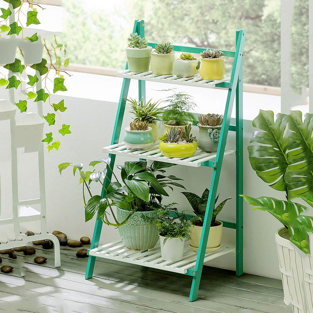 YIRE Flower stand Soporte De Madera Maciza Plegable con Soporte De ...