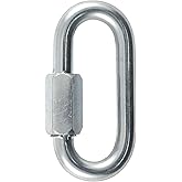 CURT 82933 Threaded Quick Link Trailer Safety Chain Hook Carabiner Clip, 3/8-Inch Diameter, 11,000 lbs Break Strength, CLEAR ZINC