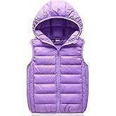 Aivtalk Boys Girls Puffer Down Vest Toddler Kids Hooded Zip Sleeveless Jacket Winter Coat