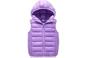 Aivtalk Boys Girls Puffer Down Vest Toddler Kids Hooded Zip Sleeveless Jacket Winter Coat