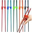Fejapa 5 Pairs Reusable Chopstick Helpers Dishwasher Safe Training Chop sticks Adult Practice Chopsticks Beginners Right Left Handed Chinese Sticks Learning Chopsticks Holder with Clip Trainer