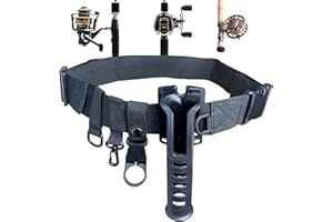 BUAKAW-X Fishing Rod Holder Fishing Belt Rod Holder Wading Belt Lure Belt Fishing Reel Belt Outdoor Belt