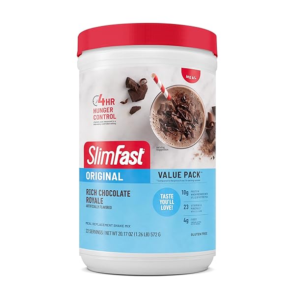 SLIMFAST MEAL REPLACEMENT POWDER, ORIGINAL RICH CHOCOLATE ROYALE,...