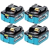 HAPPLYS 4-Pack 18V 8A Replace for Makita 18V Battery Compatible for Makita 18v Batteries BL1860B BL1850B BL1840B BL1830B BL1815B Cordless Tools
