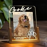 Giantbighands Personalized Pet Memorial LED Night Light, Custom Photo Pet Lover Keepsake, Dog or Cat Loss Sympathy Gift, Personalized Light Up Sign for Pet Remembrance, Memorial Lights for Home Decor