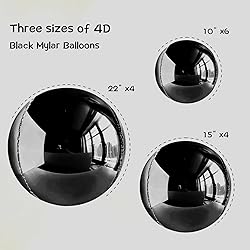 14pcs Black Foil Balloons Mylar Balloons 22in 15in