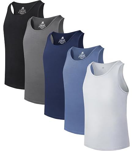 Stafford Mens Dry + Cool A-Shirt | Long Tall White Tank Top
