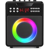 Karaoke Machine for Adults, Portable Karaoke Machine with 2 Wireless Microphones, Karaoke Speaker with 12 LED Lights Supports USB, Aux in, TF Card for Home Party and Outdoor Event