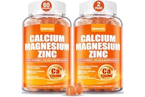 MAENNYLIY Calcium 1200 mg with Vitamin D3 Gummies for Adults - Calcium Citrate with Vitamin D3 K2, Magnesium, Zinc, Boron, Copper and Ashwagandha - Extra Absorption Calcium Supplement for Women Men