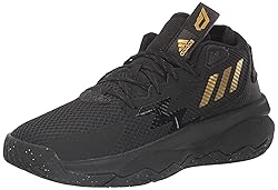 adidas Unisex Dame 8 Basketball Shoe, Black/Gold
