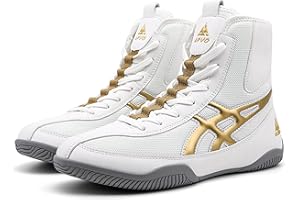PENXZT Boxing Shoes for Men's Squat Shoes Wrestling Shoes with Rubber Sole Breathable Bodybuilding Boxing Boots for Kids Boys