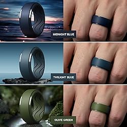 Egnaro Men's Silicone Rings 10mm Wide 2.5mm